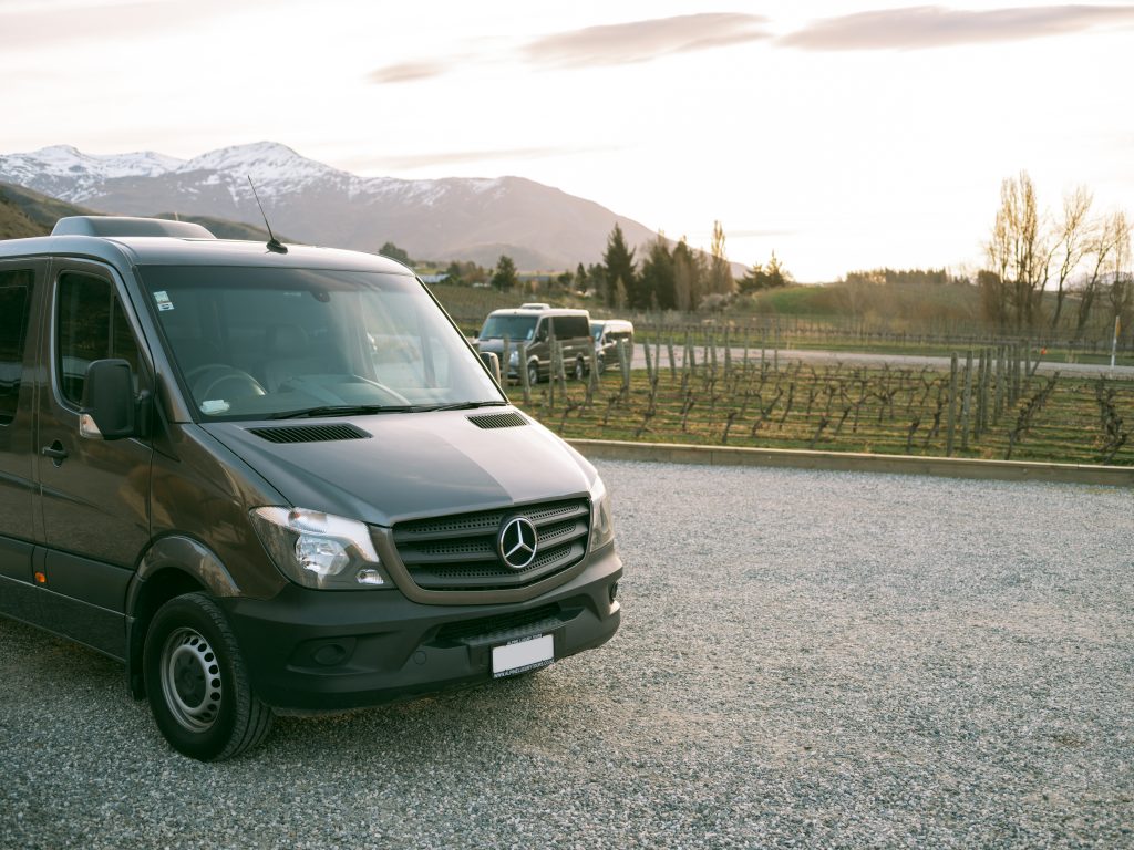 mercedes vehicle at sunset